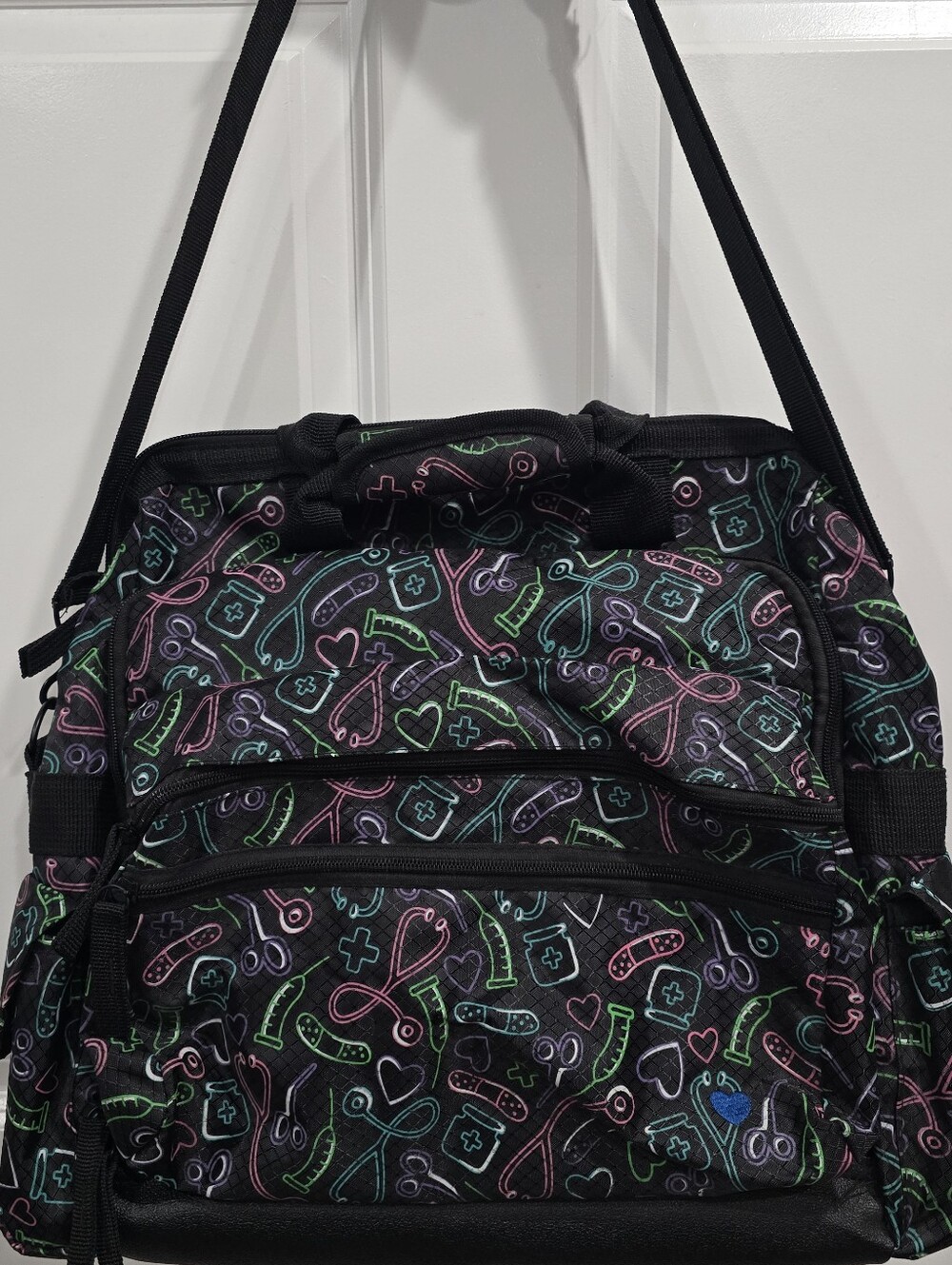 Black Medical Print Crossbody Bag - Women